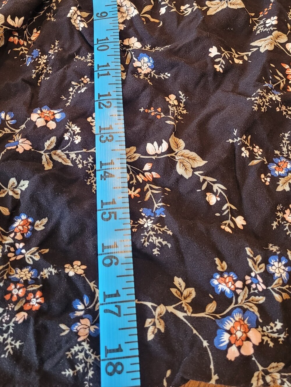 Papermoon Women’s M Floral Off Shoulder Blouse Navy Boho 100% Rayon Top - Picture 6 of 8